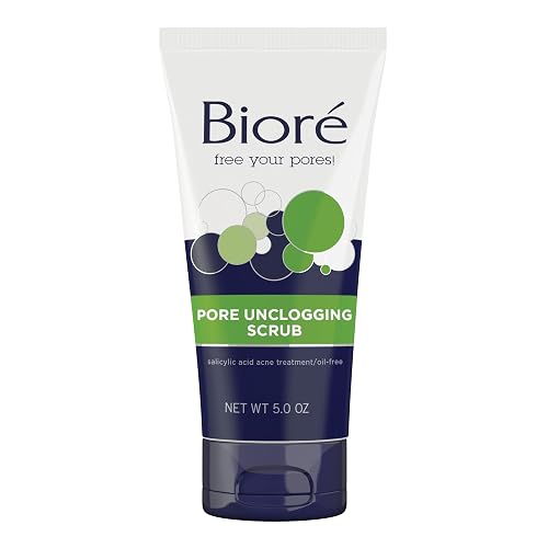 Bioré Pore Unclogging Scrub, Removes Excess Dirt and Oils, Face Scrub, with Salicylic Acid, Oil Free, (HSA/FSA Approved), 5 Ounces Beauty & Personal Care Bioré