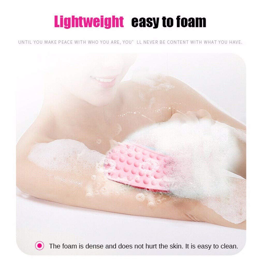 Liyes Bath Shower Silicone Body Brush, Bath Belt Exfoliating Body Brush Belt Wash, Washing Towel Scrub Sponges, Washcloth Bathroom Accessories - Beauty and Personal Care Liyes