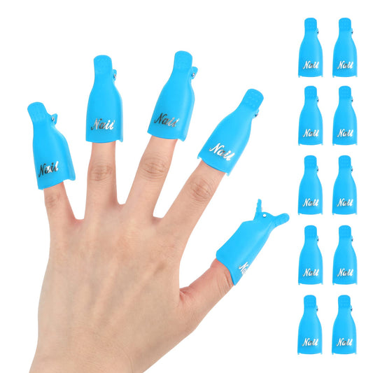 10Pcs Plastic Acrylic Nail Art Soak Off Cap Clip UV Gel Polish Remover Wrap Tool Gel Nail Polish Remover Clips for Fingernail Removal Soak Off Clips Beauty & Personal Care Ponjowl