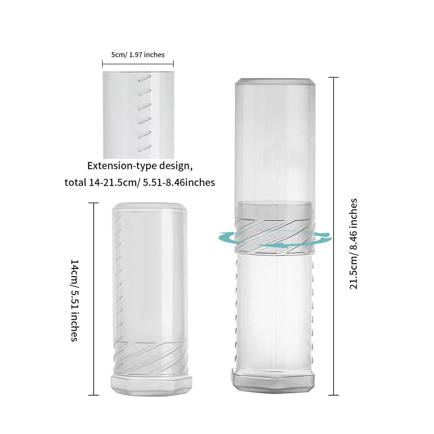 Shaving Brush Travel Case Shave Brush Holder with Adjustable Height Beard Brush Container Tube for Birthday Party Men Father Beauty and Personal Care kowaku