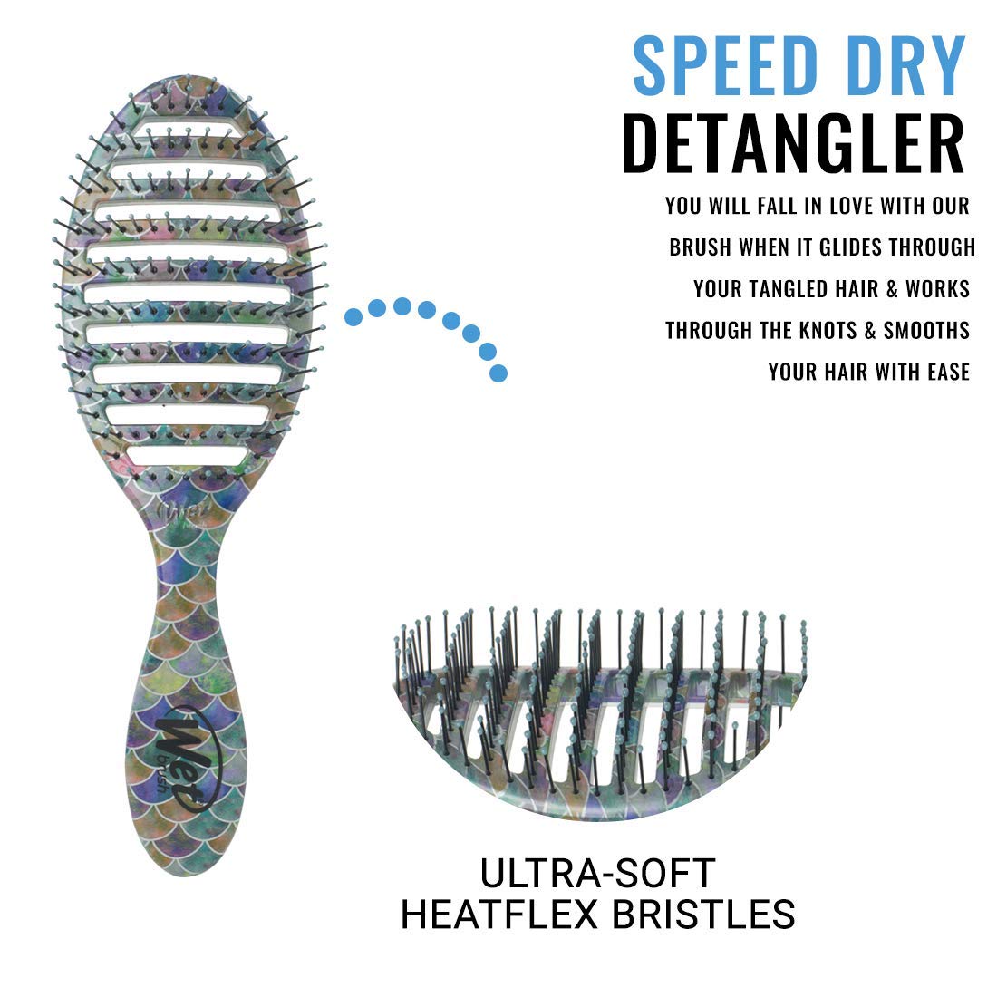 Wet Brush Speed Dry Hair Brush, Mermaid Tail - Vented Design and Ultra Soft HeatFlex Bristles Are Blow Dry Safe With Ergonomic Handle Manages Tangle Beauty & Personal Care Wet Brush