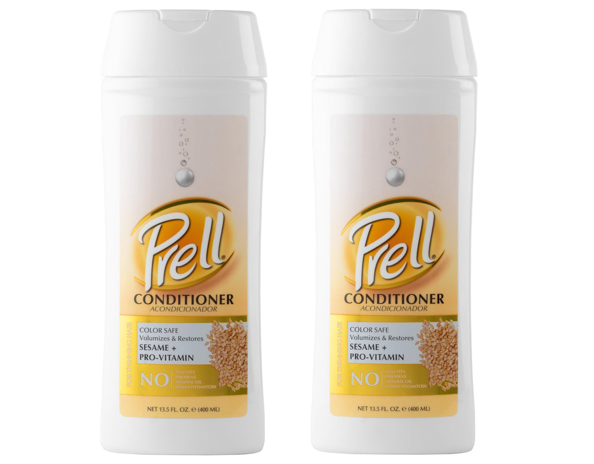 Prell Sesame + Pro-Vitamin Conditioner for Thinning Hair, Color Safe, Volumizes & Restores 13.5 fl. oz. (Pack of 2)