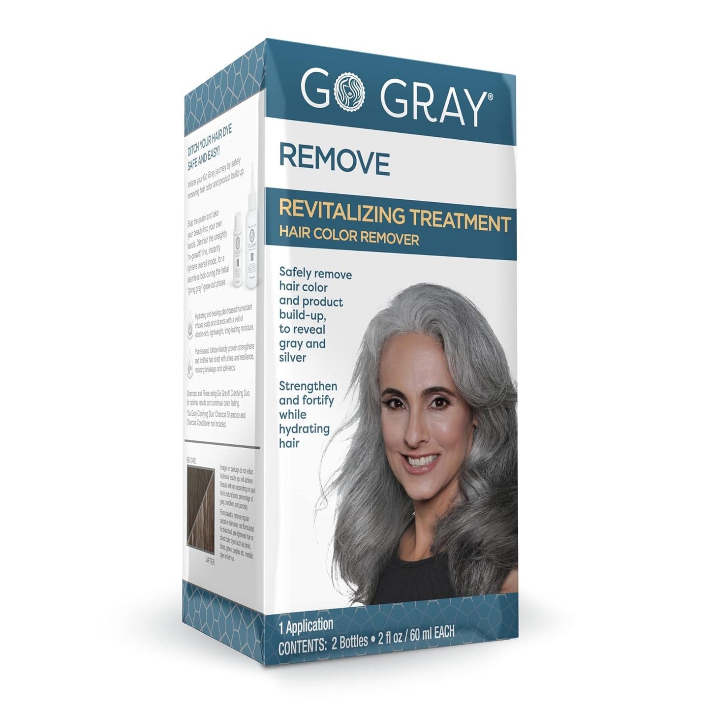 Go Gray Treatment System (Remove), 1 Application, Revitalizing Treatment Hair Color Remover Safely Removes Hair Dye to Reveal Gray & Silver Beauty & Personal Care Go Gray