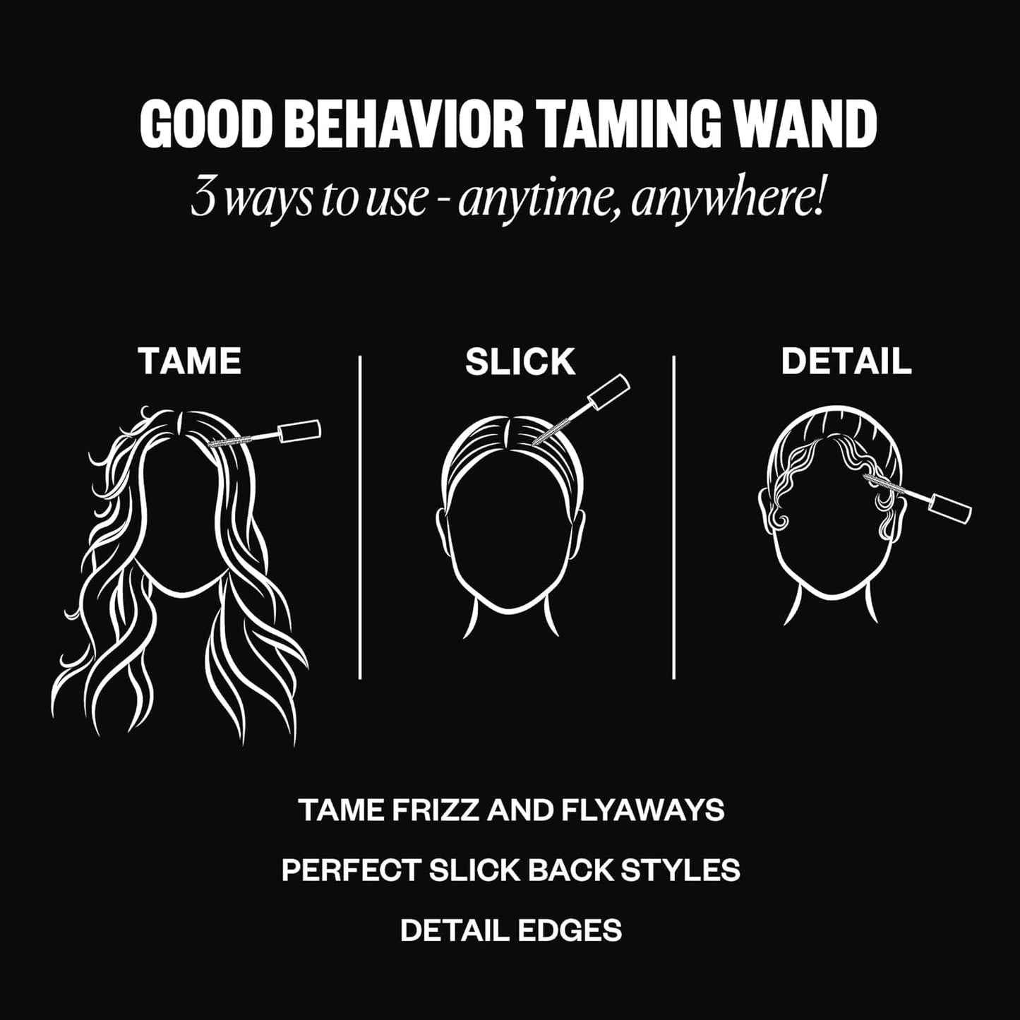IGK Good Behavior Frizz & Flyaway Taming Wand (Pack of 2) | Instantly Smooths Flyaways, Slicks Back Styles & Details Edges | 24-Hour Frizz Control | Beauty & Personal Care IGK