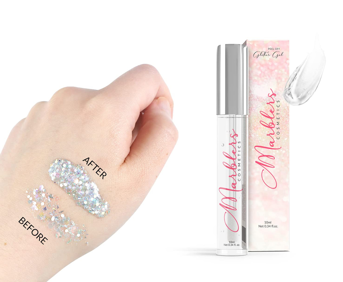 MARBLERS Holographic Face & Body Glitter [Holo Silver] 0.18oz (5g) | Fine | Non-Toxic | Vegan | Cruelty-Free | Festival, Rave & Party Makeup | Eye Beauty & Personal Care MARBLERS