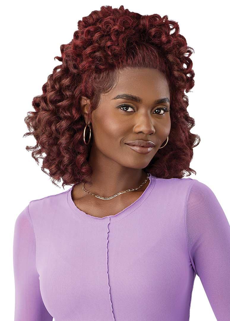 Outre Lace Front Wig - Perfect Hair Line 13X4 - Swoop Series - Swoop 24 (BLACK CHERRY)