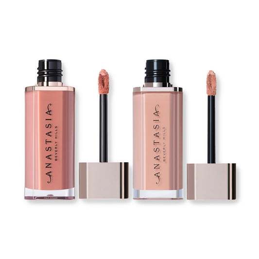 Anastasia Beverly Hills Mini Lip Velvet Duo - Travel-Size Luxury Lip Set, High-Pigment Blurred-Effect Matte Lip Colors with Velvet Finish - Softy + Beauty & Personal Care Anastasia Beverly Hills