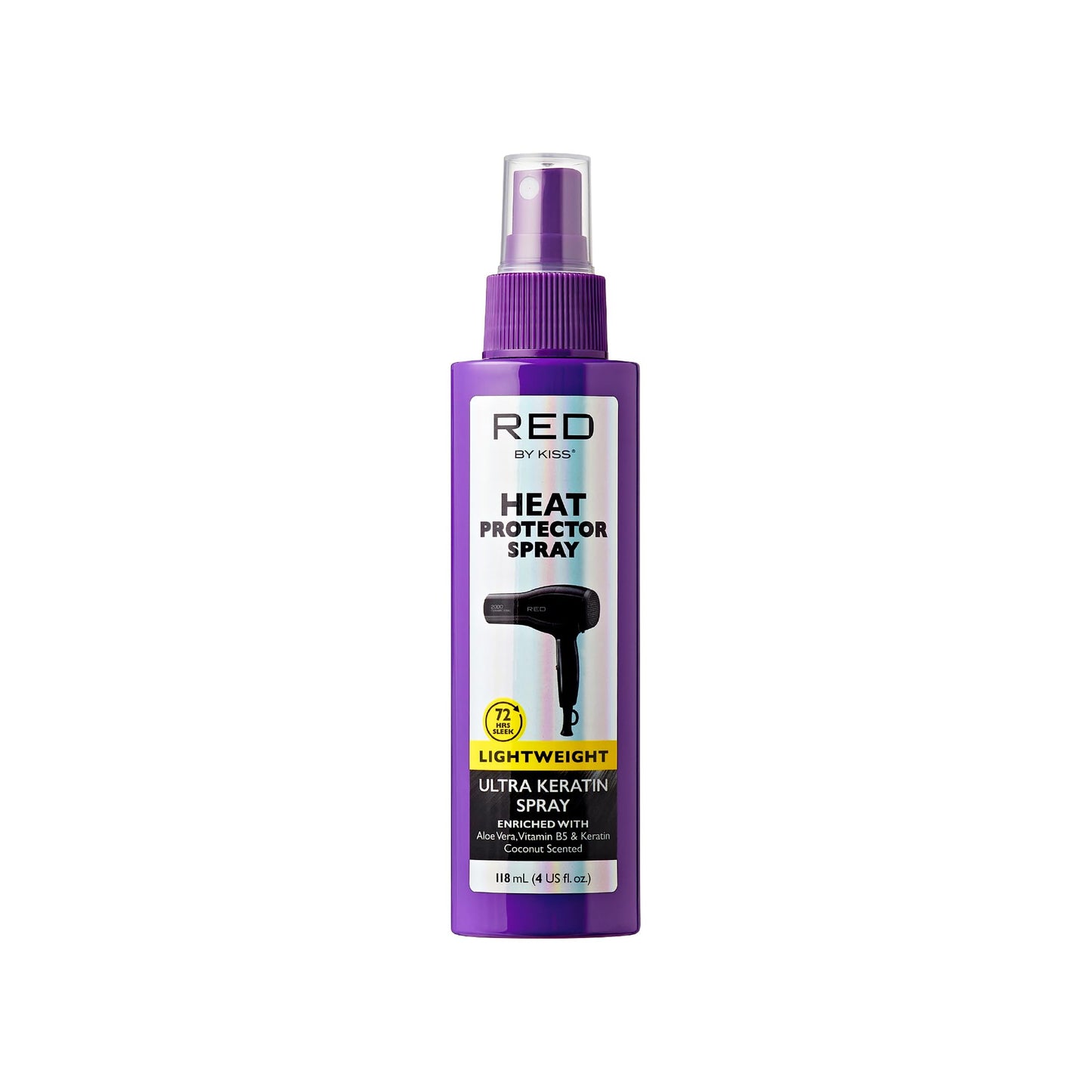 Red by Kiss Heat Protector, 4 Fl Oz - Ultra Keratin Spray for Thermal Protection, Enriched with Vitamin B5 & Keratin, Hydration, Strength, and Anti Beauty & Personal Care Red by Kiss
