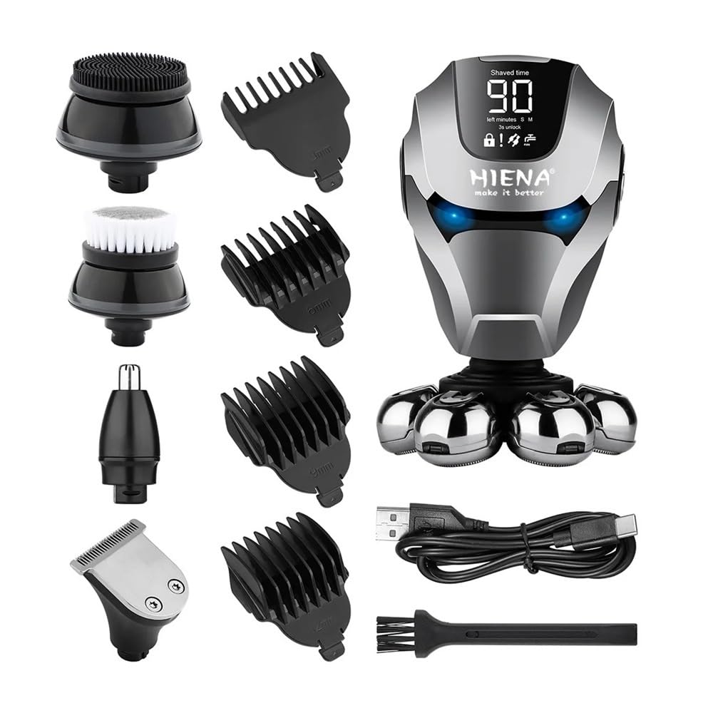 Razors Men's Electric Rechargeable Wireless Razor, 7 Floating Heads, Nose Hair Trimmer, Facial Cleaning Brush, can Shave One's Head(Hair Clipper Set) Beauty and Personal Care EWKYLSEM