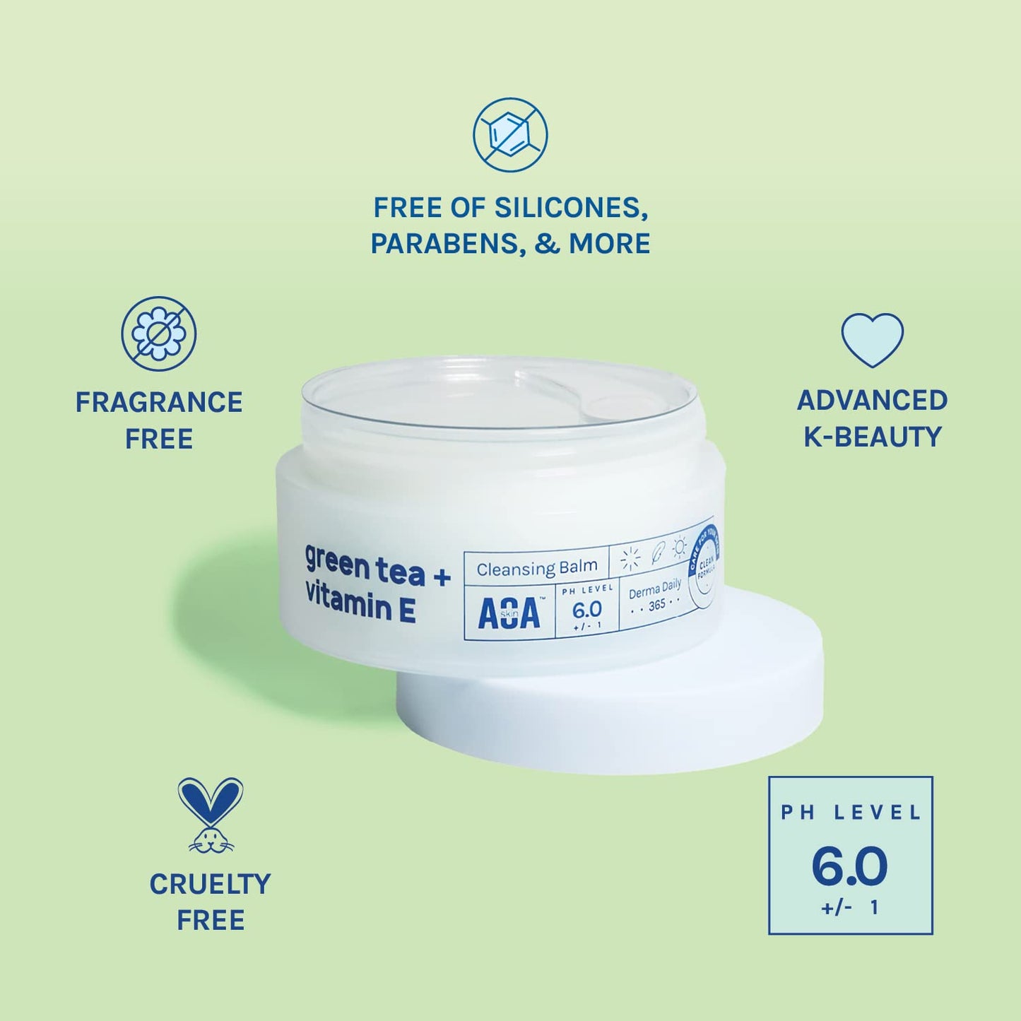 AOA STUDIO Green Tea & Vitamin E Cleansing Balm, Waterproof Makeup Remover, Oil Based Makeup Remover, K beauty Skin Care, Soothing and Brightening Beauty & Personal Care AOA STUDIO