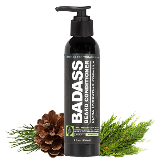Badass Beard Care Beard Conditioner - THE MOUNTAIN MAN, 8 oz - Made of Natural Ingredients for A Healthy, Soft, & Itch Free Beard and Mustache Beauty and Personal Care Badass Beard Care