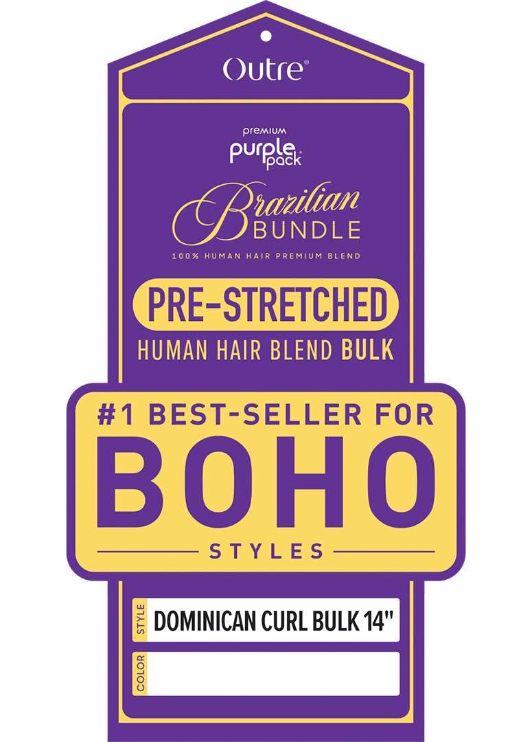 Outre Purple Pack Brazilian - Prestretched Dominican Curl Bulk 14" (NATURAL BLACK)