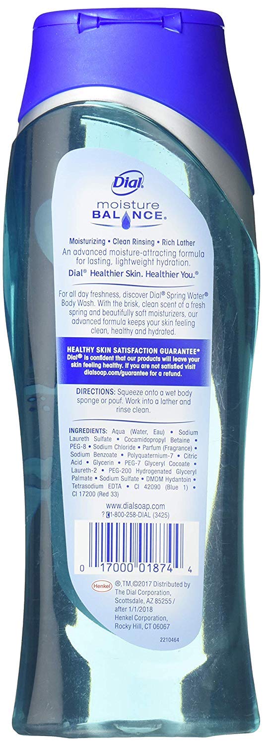 Dial Body Wash Spring Water 16 Ounce Refresh & Renew+Vitamin-E (473ml) (Pack of 3) Beauty & Personal Care Dial