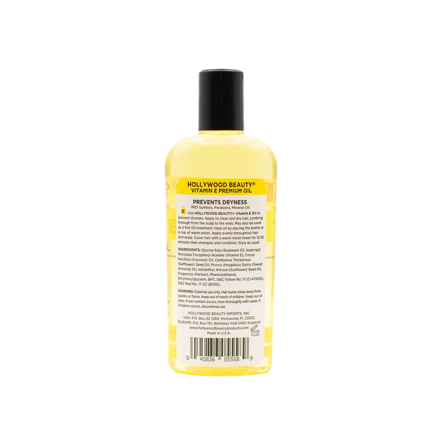 Hollywood Beauty Vitamin E Hair & Skin Oil, 8 oz - Prevents Dryness, Stimulates Healthy Hair Growth, Repairs Damaged Skin, Anti-Aging Beauty & Personal Care Hollywood Beauty