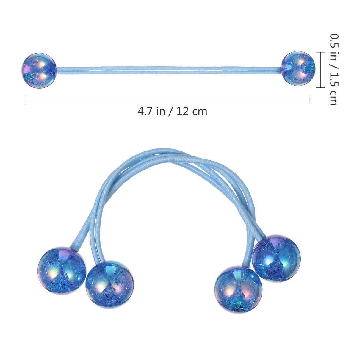 3 Pairs Acrylic Hair Circle Elastic Hair Bands Handmade Women Barrette Assorted Color