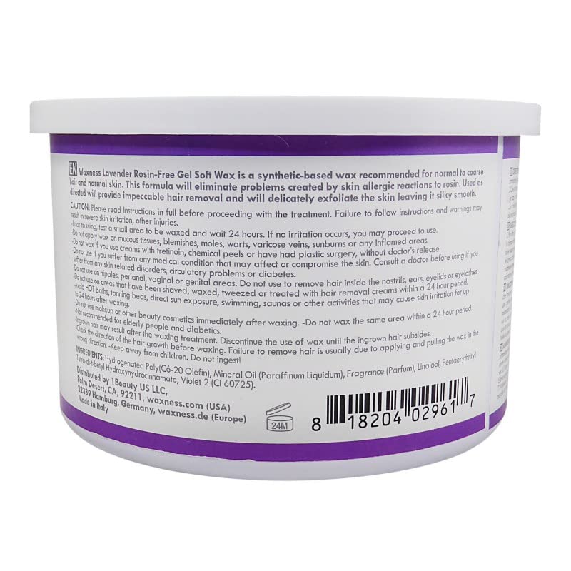 Waxness Spa Choice Rosin Free Gel Soft Wax Lavender 14 oz / 397 ml Beauty and Personal Care Waxness