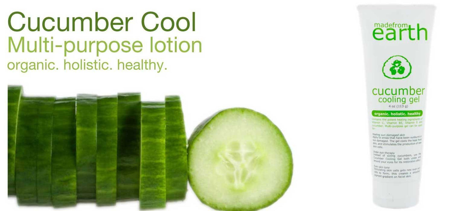 Made from Earth Cucumber Cooling Gel - Organic Aloe Vera & Vitamin C for Face & Body - 4 oz. Beauty & Personal Care Made from Earth