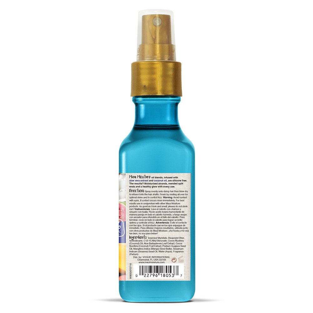 OGX Nourish & Moisture + Coconut Milk Weightless Oil Mist, Leave-In Spray Treatment to Help Defrizz, Hydrate & Replenish Curly Hair, Vegan, Silicone Beauty & Personal Care OGX