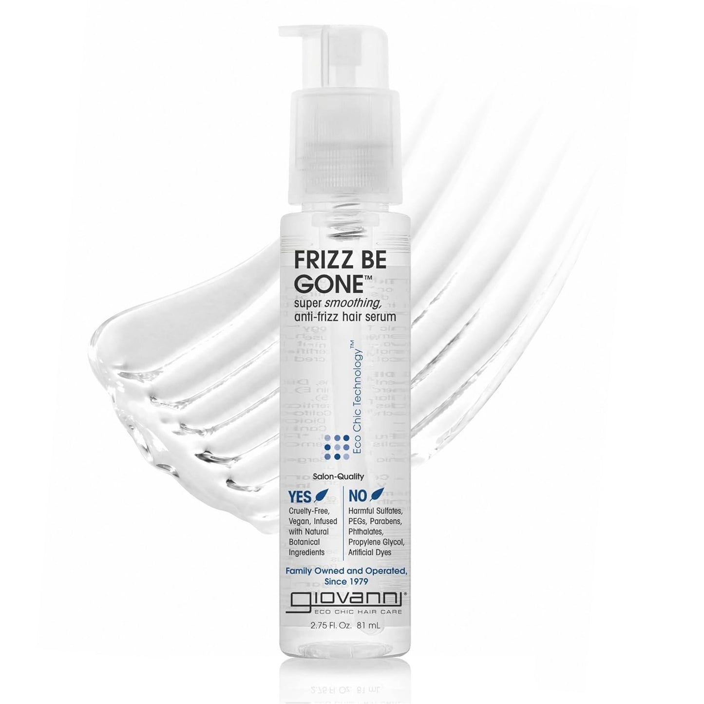 GIOVANNI ECO CHIC Frizz Be Gone - Super Smoothing Anti-Frizz Hair Serum, Adds Shine, Seals in Color, Infused with Natural Botanical Ingredients, Salon Beauty & Personal Care GIOVANNI