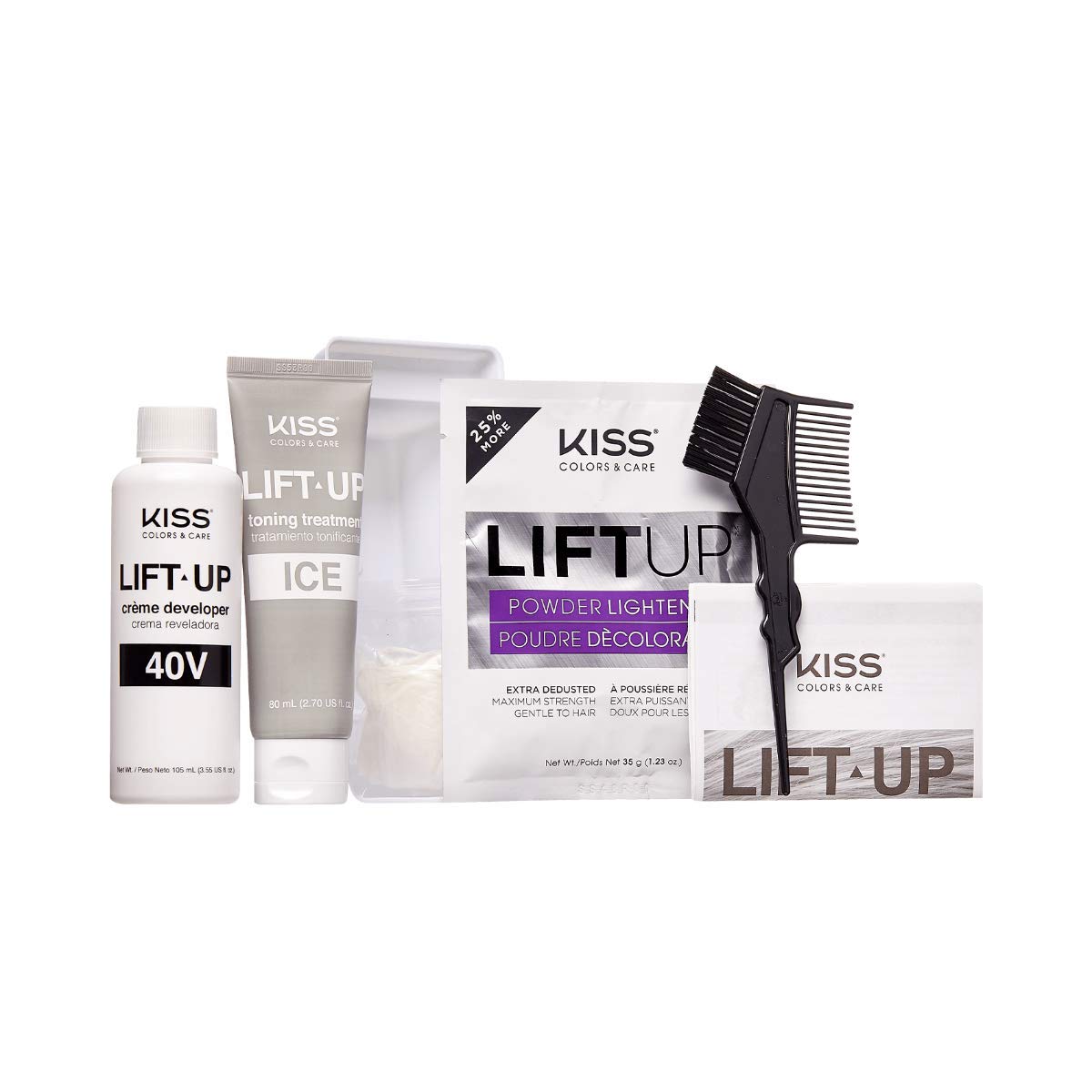 KISS Lift Up Complete Hair Bleach Kit with Revitalizing Plex Serum to Protect from Damage, Maximum Strength to Lighten Dark or Resistant Hair Beauty & Personal Care KISS