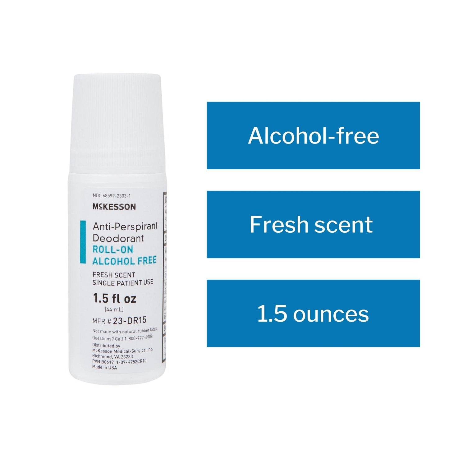 McKesson Antiperspirant Deodorant Roll-On Stick [Pack of 1] Mini Travel Size, Alcohol-Free, Fresh Scent, 1.5 fl oz Beauty and Personal Care Medi-Pak