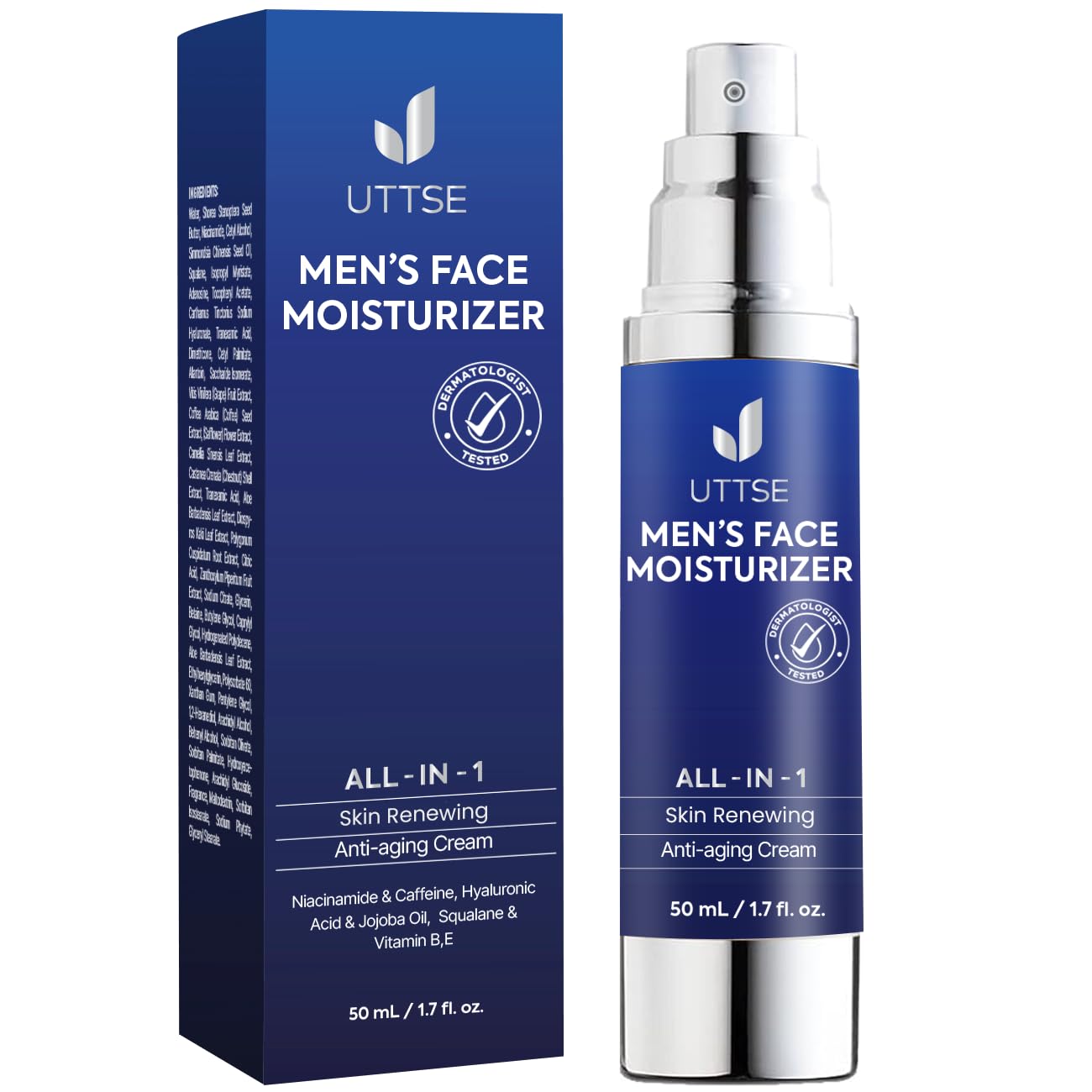6-in-1 Face Cream for Men: Anti Aging & Wrinkle Cream for Men with Collagen, Hyaluronic Acid, Vitamins E & B, Shea Butter - Dark Spots Remover & Eye Beauty & Personal Care Uttse
