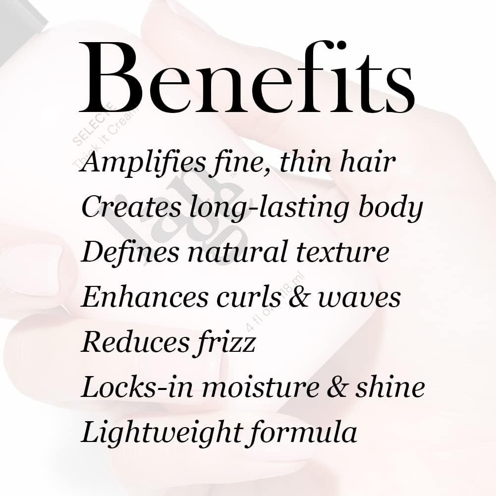 L'ANGE HAIR Selecte Thick It Cream | Volumizing Lightweight Styler Adds Texture Body & Definition | Ideal for Fuller Looking Styles | No Parabens or