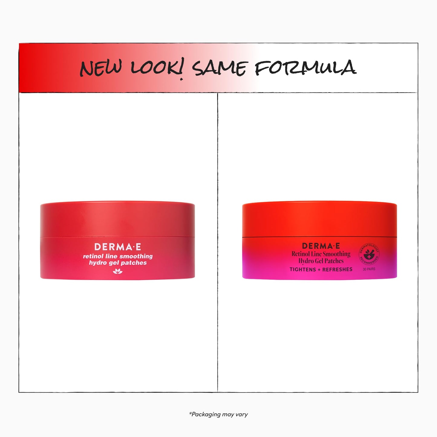 Derma E Retinol + Bakuchiol Under Eye Patches (30 Pairs) Non-Irritating, Line Smoothing Hydro Gel Eye Patches with Rose Water & Real Hibiscus Petals Beauty & Personal Care Derma E