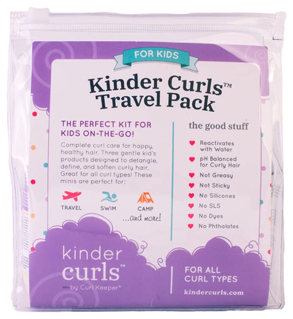 CURL KEEPER - Kinder Curls Kinder Travel Set - Complete Children's Hair Care Travel Set to Detangle, Define, and Soften Curly Hair (3.4 oz / 100 ml) Beauty & Personal Care Curly Hair Solutions