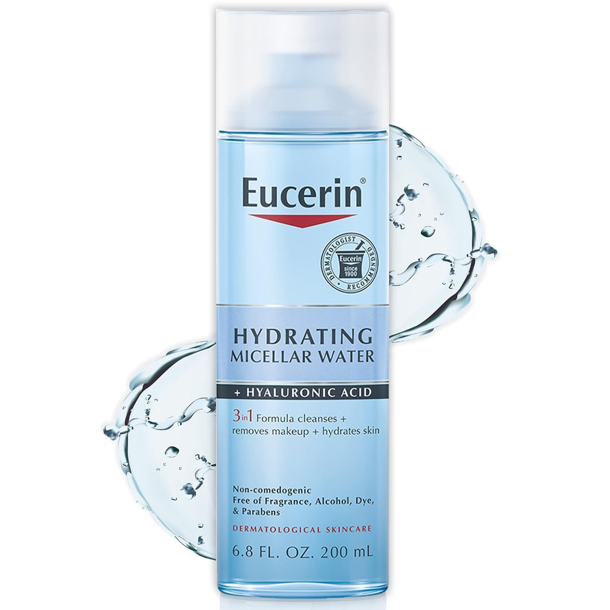 Eucerin Hydrating 3-in-1 Micellar Water, Formulated with Hyaluronic Acid, 6.8 Fl Oz Bottle Beauty & Personal Care Eucerin