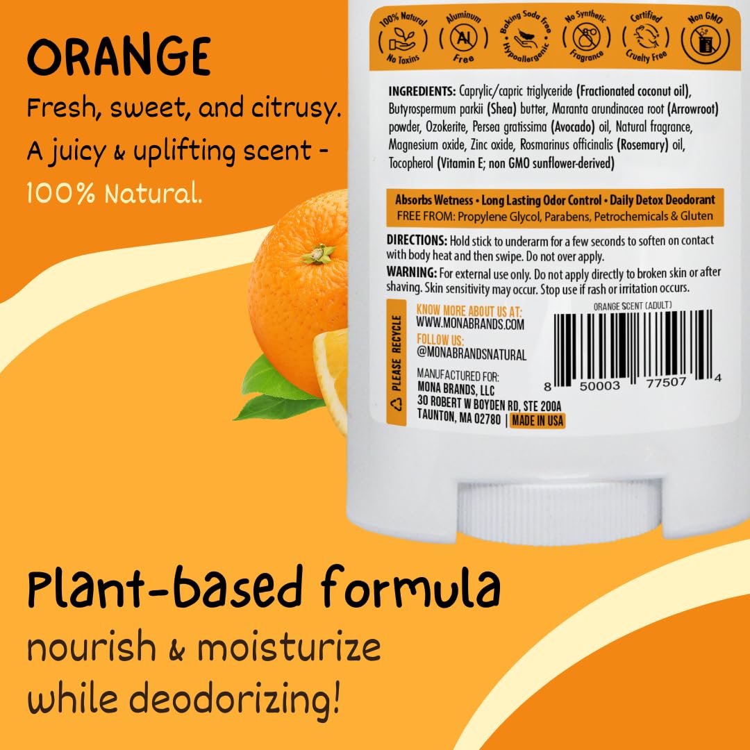 MONA BRANDS 100% Natural Kids Deodorant for Boys and Girls - Safe Deodorant for Kids - No Baking Soda, Aluminum or Synthetic Scents - Hypoallergenic Beauty and Personal Care MONA
