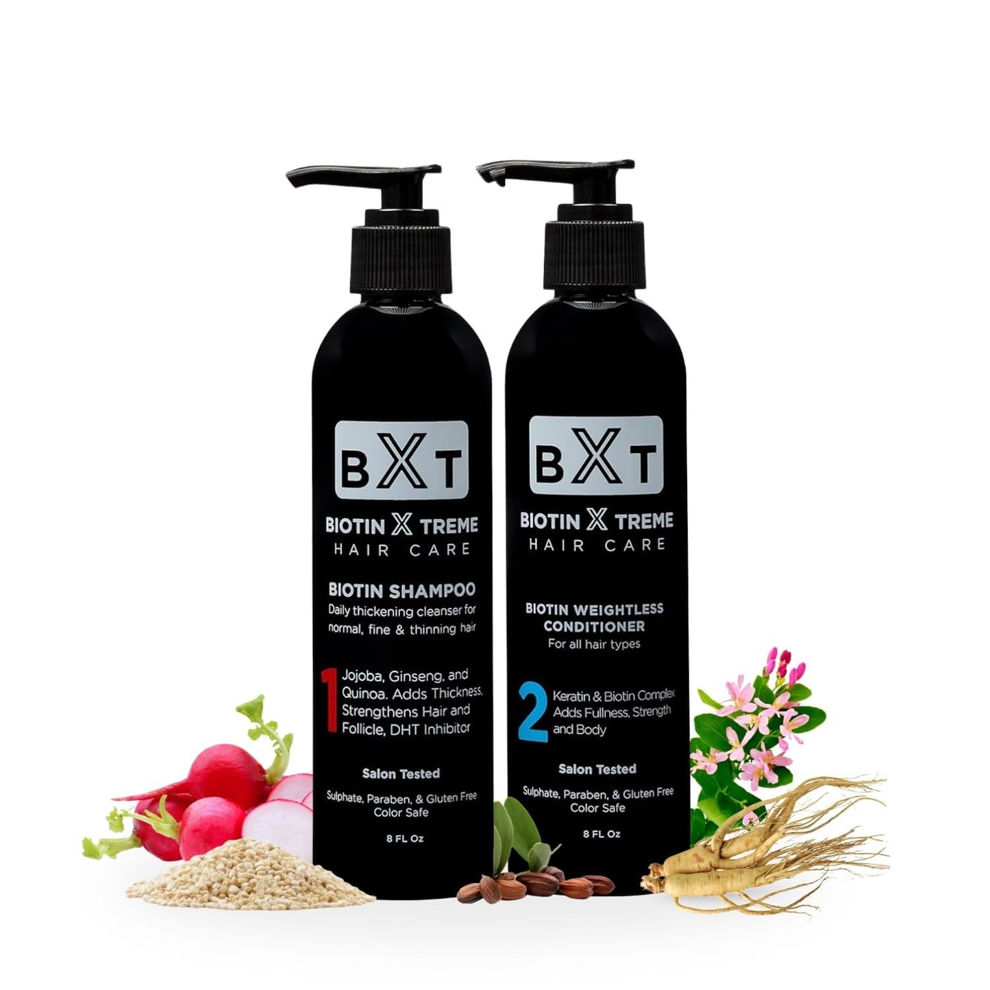 Biotin X Treme Hair Care Biotin Shampoo and Conditioner Set - Natural DHT Blocker for Hair Growth & Thinning Hair - Sulfate & Paraben Free Thickening Beauty & Personal Care Biotin X Treme Hair Care