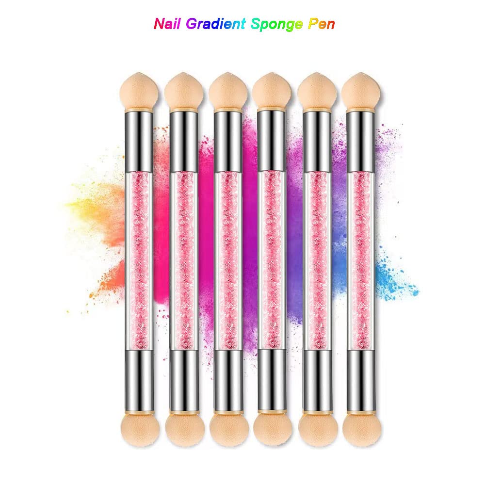 Nail Gradient Sponge Pen, ForSewian Double Head Nail Painting Brush with 20 Pieces Replacement Head for Nail Art Design Beauty & Personal Care ForSewian