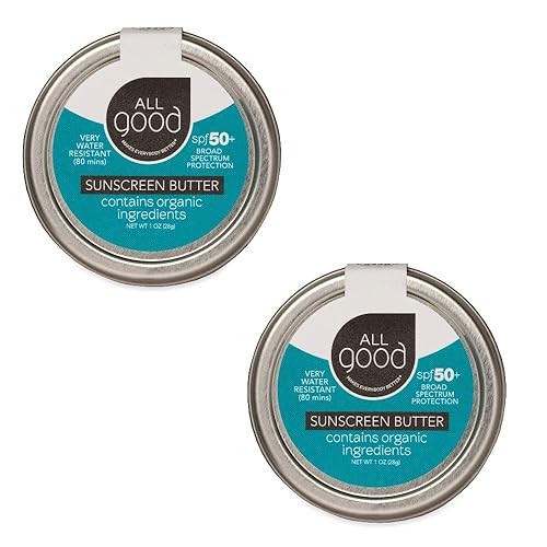 All Good Sunscreen - Zinc Oxide Sunscreen - Travel Size SPF 50+, Water Resistant for Face, Nose, Ears 1 oz (2-pack) Beauty & Personal Care All Good Makes Everything Better