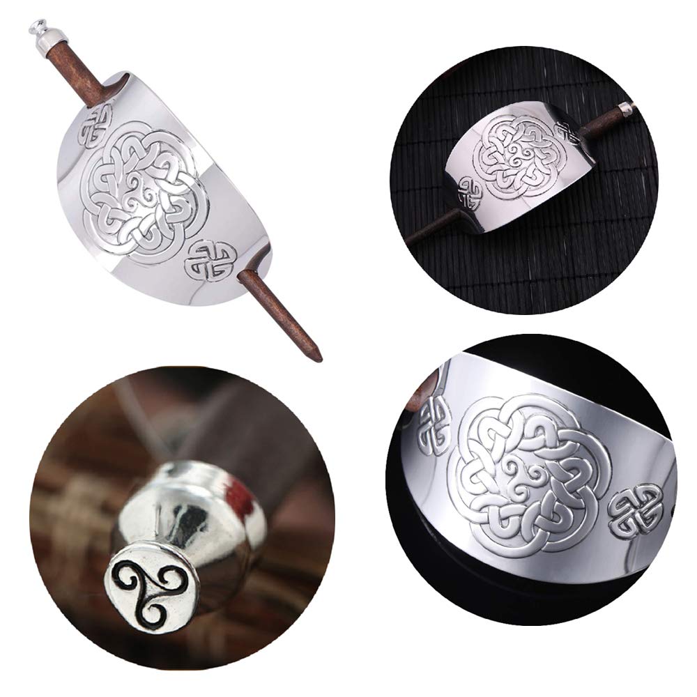 2 Pcs Celtic Hair Slide Braids Ponytail Holder Clips Hair Jewelry Viking Hair Accessories for Women Girls Beauty & Personal Care TAORANJU