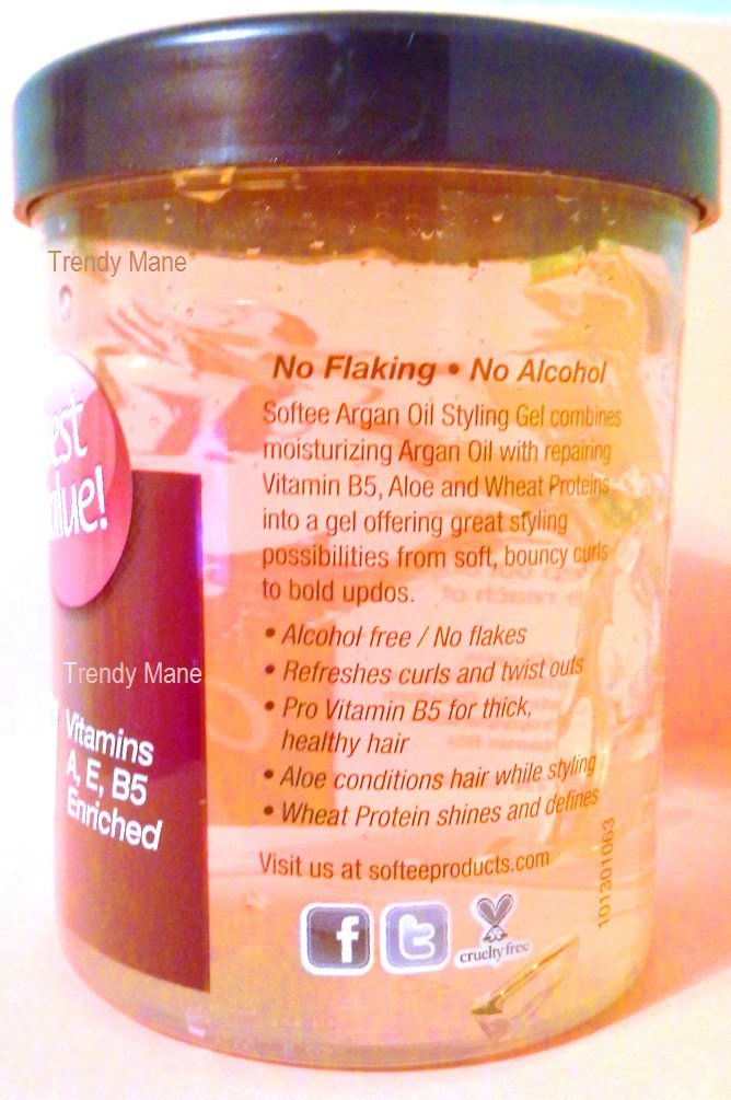 Softee argan oil styling gel 8 ounce, Yellow, 8 Ounce Beauty & Personal Care Softee