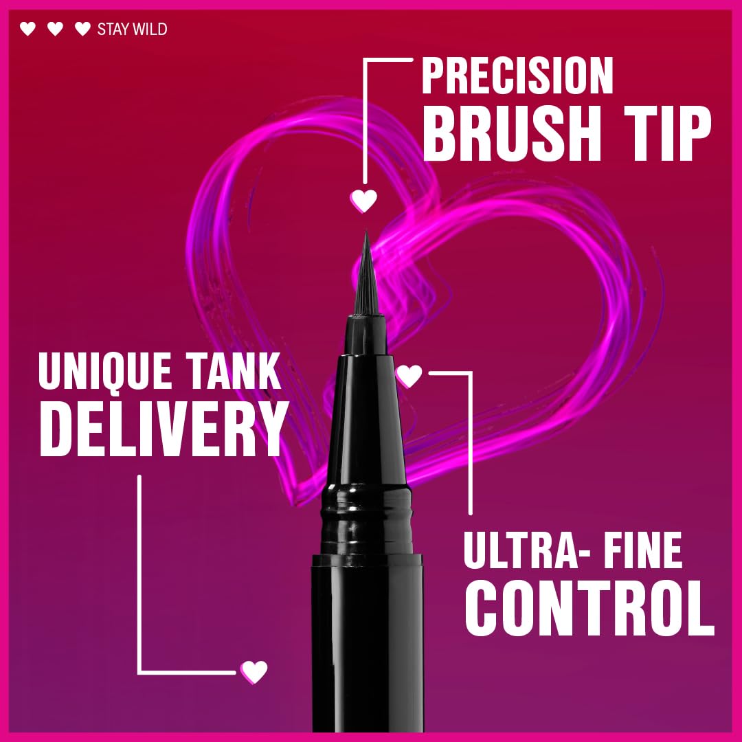 wet n wild Mega Last Breakup Proof Liquid Eyeliner - Ultra-Fine Brush, Waterproof, 16-Hour Long-Lasting Wear- Cruelty-Free & Vegan - Black Beauty & Personal Care wet n wild