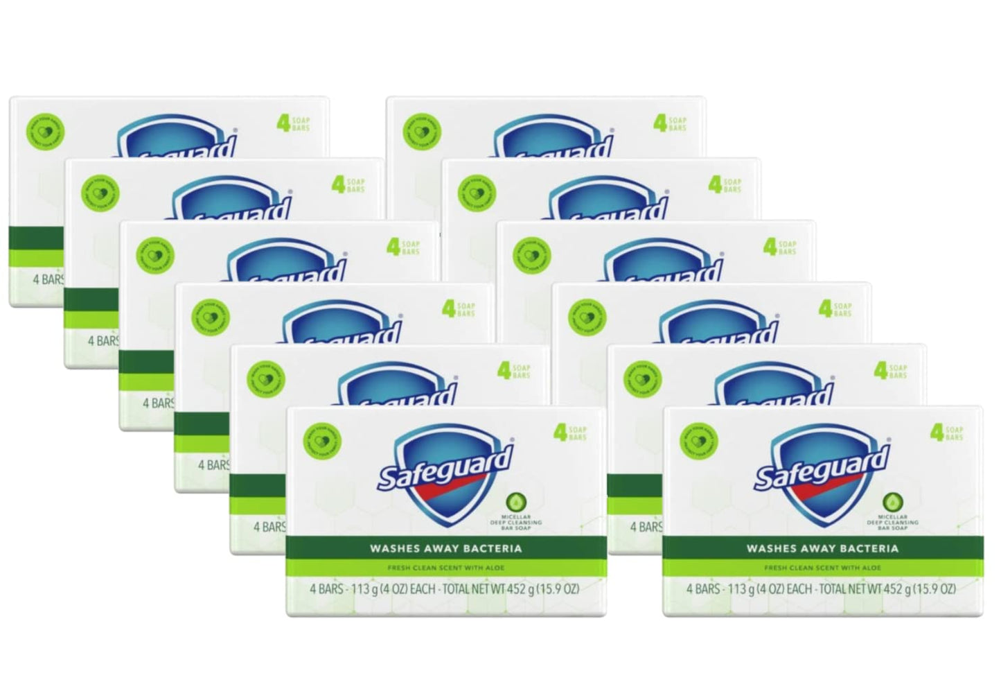 Safeguard White Soap, 4 Oz Ea. - 12 Packs x 4 Count, 48 Bars Case Beauty & Personal Care Safeguard
