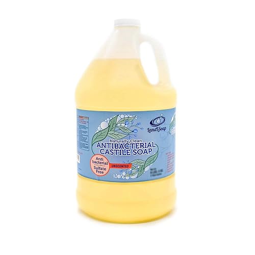 LandLSoap Antibacterial Unscented Pure Castile Soap Liquid for Face, Hand & Body Wash, Vegan, Non-GMO, Made in USA, Dry & Sensitive Skin, 64 fl. oz. Beauty & Personal Care LandLSoap