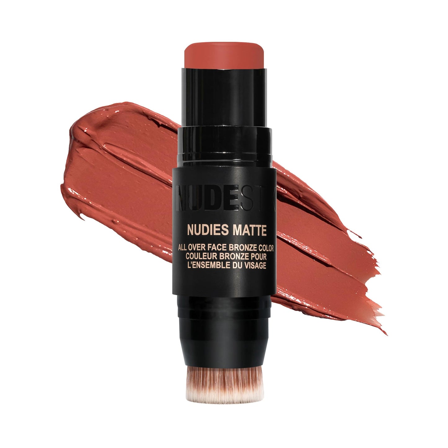 Nudestix Nudies Bronze All Over Matte Bronzing Stick - 3-in-1 Cream Bronzer for Cheeks, Eyes & Lips with Built-In Brush | Natural Contour & Sun-Kissed Beauty & Personal Care Nudestix