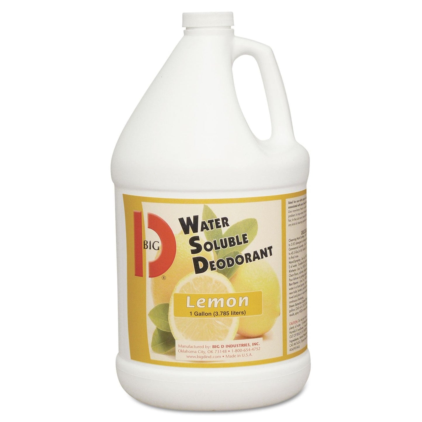 Big D 1618 Water-Soluble Deodorant, Lemon Scent, 1gal Bottles, 4/Carton Beauty and Personal Care BGD