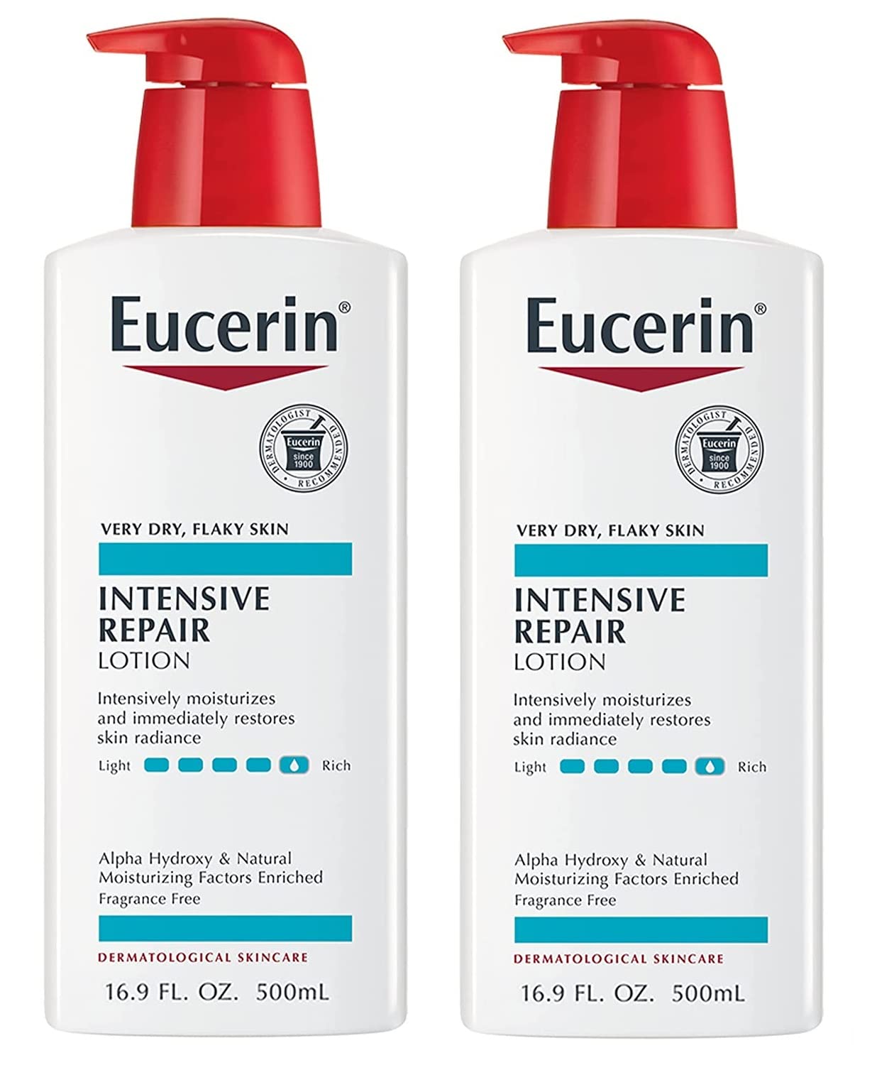 Eucerin Intensive Repair Body Lotion, Lotion for Very Dry Skin, 16.9 Fl Oz Pump Bottle - Pack of 2 Beauty & Personal Care Eucerin