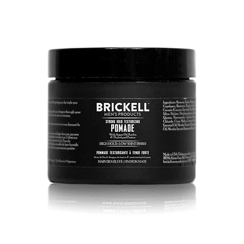 Brickell Men's Products Strong Hold Texturizing Pomade For Men, Natural and Organic, Pliable Hair Styling Fiber Pomade, 2 Ounce, Scented Beauty & Personal Care Brickell Men's Products