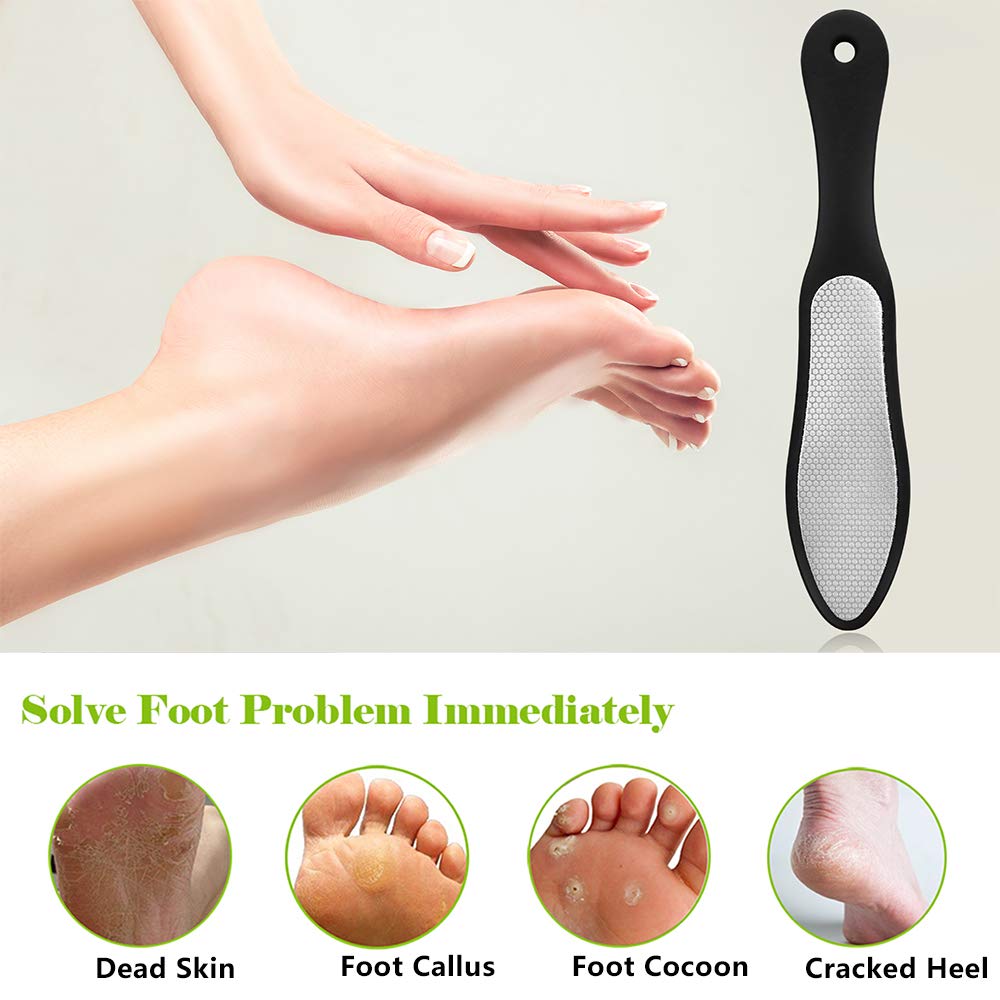 BEZOX Foot File (1 PCS), Double Sided Foot Scraper Callus Remover, Foot Rasp for Cracked Heel and Foot Corn Removal, Stainless Steel Pedicure File Beauty & Personal Care BEZOX