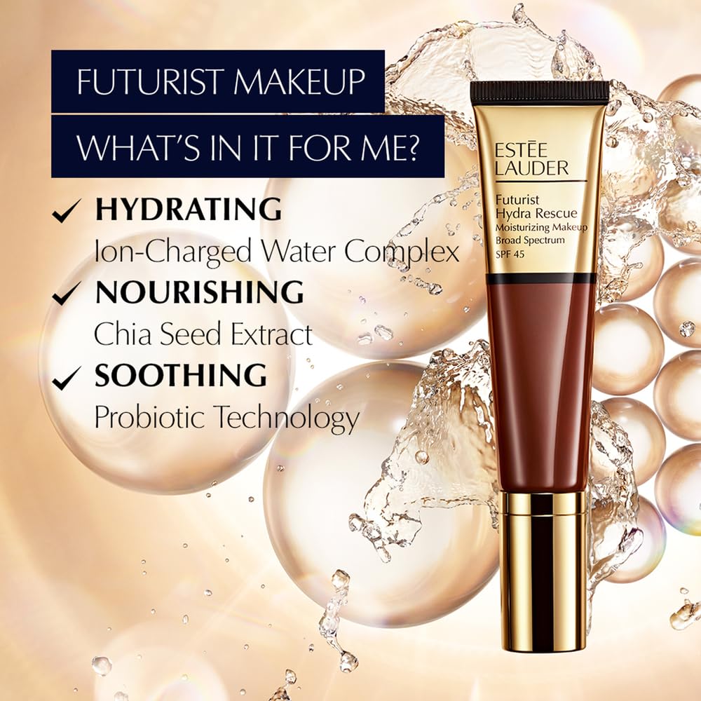 Estée Lauder Futurist Hydra Rescue Moisturizing Foundation Makeup SPF 45 for a 12-Hour Glow, 1.2 Fl Oz, 3C2 Pebble Beauty & Personal Care Estée Lauder
