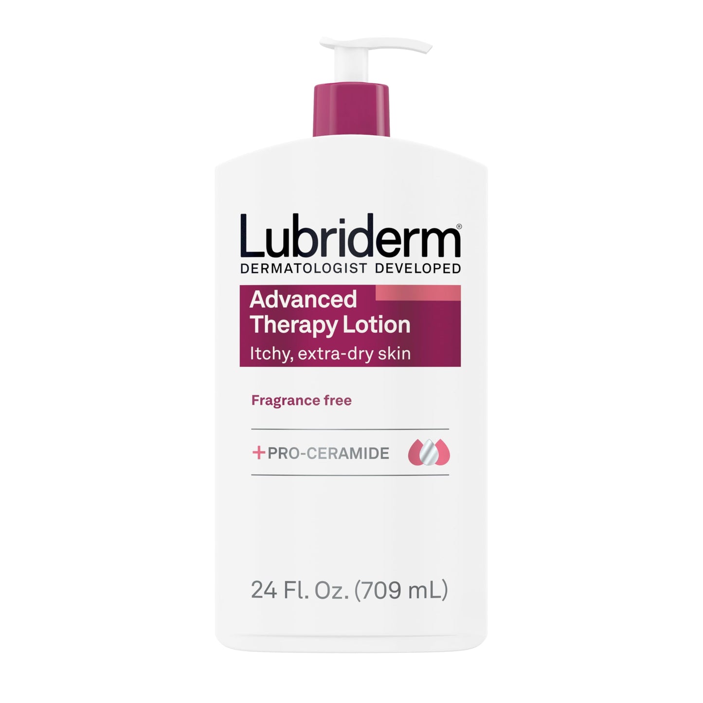 Lubriderm Advanced Therapy Fragrance Free Moisturizing Hand & Body Lotion + Pro-Ceramide, Intense Hydration for Itchy, Extra Dry, & Sensitive Skin Beauty & Personal Care Lubriderm