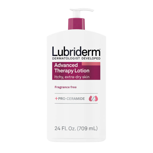 Lubriderm Advanced Therapy Fragrance Free Moisturizing Hand & Body Lotion + Pro-Ceramide, Intense Hydration for Itchy, Extra Dry, & Sensitive Skin Beauty & Personal Care Lubriderm