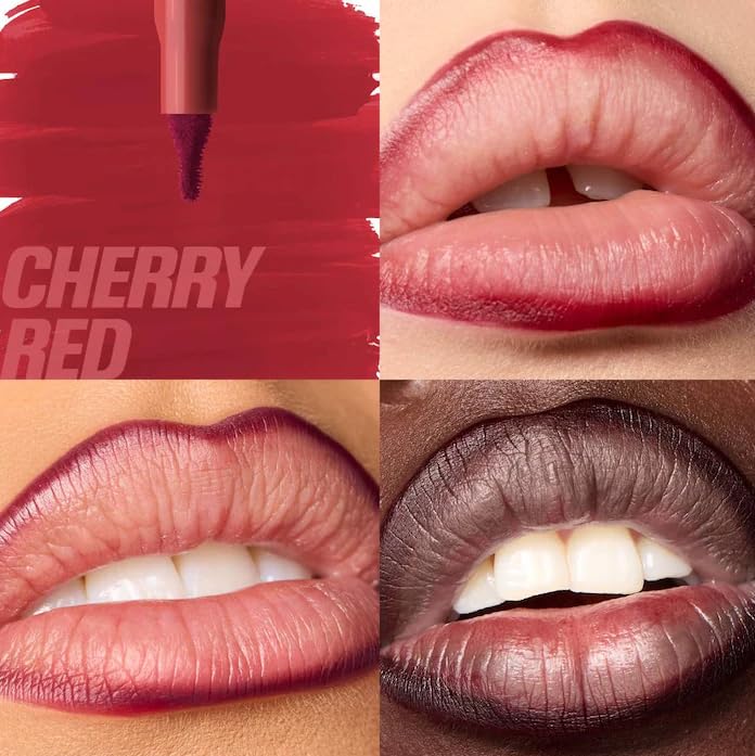 Huda Lip Contour Stain Lip Tint- Cherry Red (blue-toned red) .03 Fl Oz Beauty & Personal Care Huda
