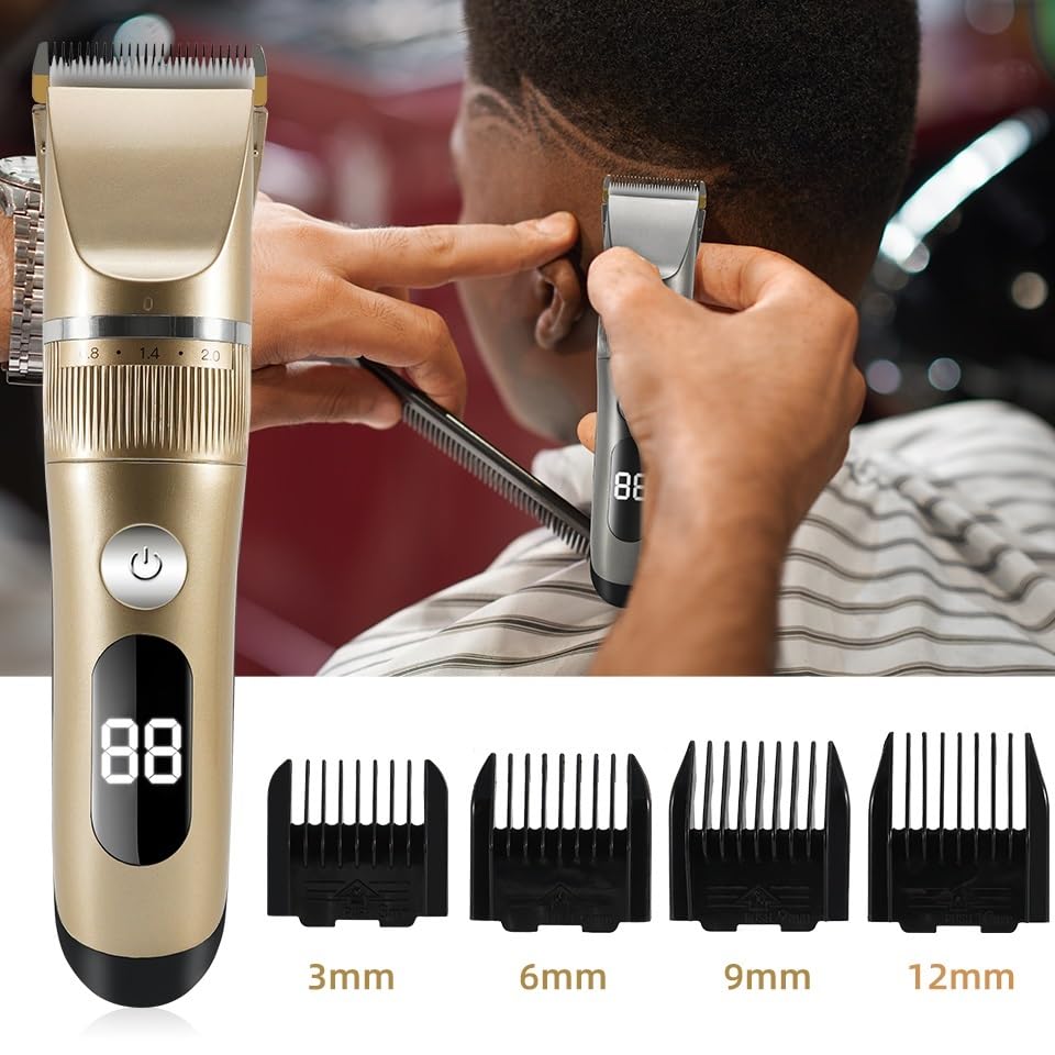 GLESVOWIO Mens Hair Clippers Electric Clipper Trimmer for Men Rechargeable Shaver Beard Barber Cutting Machine for Cut(Gray) Beauty and Personal Care GLESVOWIO