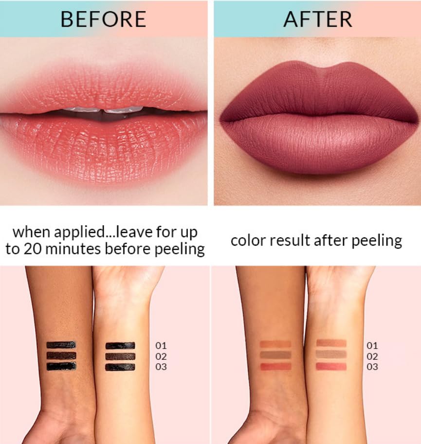 YANGKTIC Lip Stain Lip Liner Peel Off Lip Liner Tattoo, Peel Off Lip Stain,Stay IN Long Lasting Lip Stain Peel Off, Infused with Hyaluronic Beauty & Personal Care YANGKTIC